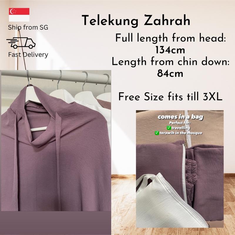 Product Introduction of Telekung Zahrah with a Bag Premium Crinkle Material Plain 0