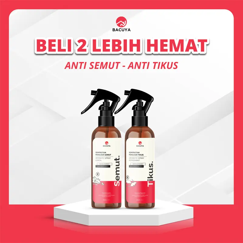Bacuya Paket 2 Pcs Hemat Praktis Semut x Tikus 250 ML Pengusir Serangga Aromatic Spray Anti Semut & Tikus Aroma Segar Ramah Lingkungan 0