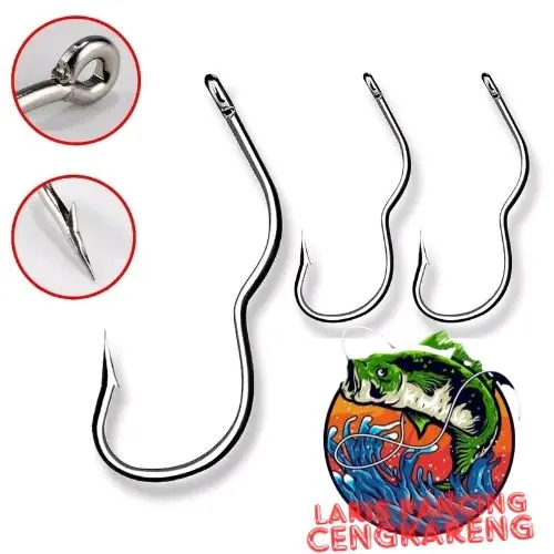 Kail Pancing Otomatis Flip Hook Anti Mocel & Boncos LUBANG/RING Isi 12 Kail 1