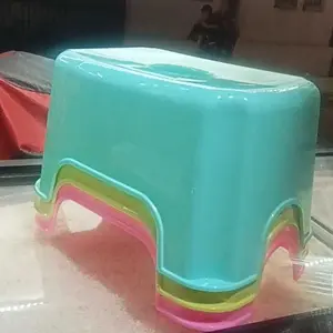 [6 pcs] Kursi Segi Mini ZORA Tempat Duduk Jongkok Kotak Kokoh Bangku Abu Plastik Kursi Anak Kecil