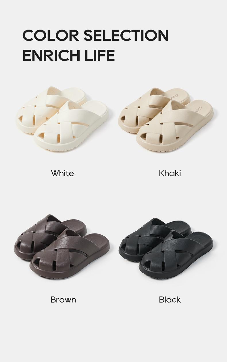 UTUNE Sandal Anyaman EVA Nyaman Ringan Anti Slip untuk Pria Wanita Cocok Dipakai di Rumah Pantai Jalan-jalan Trend 2025 Shoes Sendal