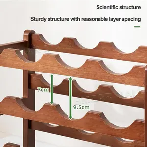 LH-(Spot goods)Bamboo Wine Rack Organizer 6/9/16 Bottles 2/3/4Layers Display Waterproof Anticorrosive Living Room Wooden Wine Holder II tomen olshop