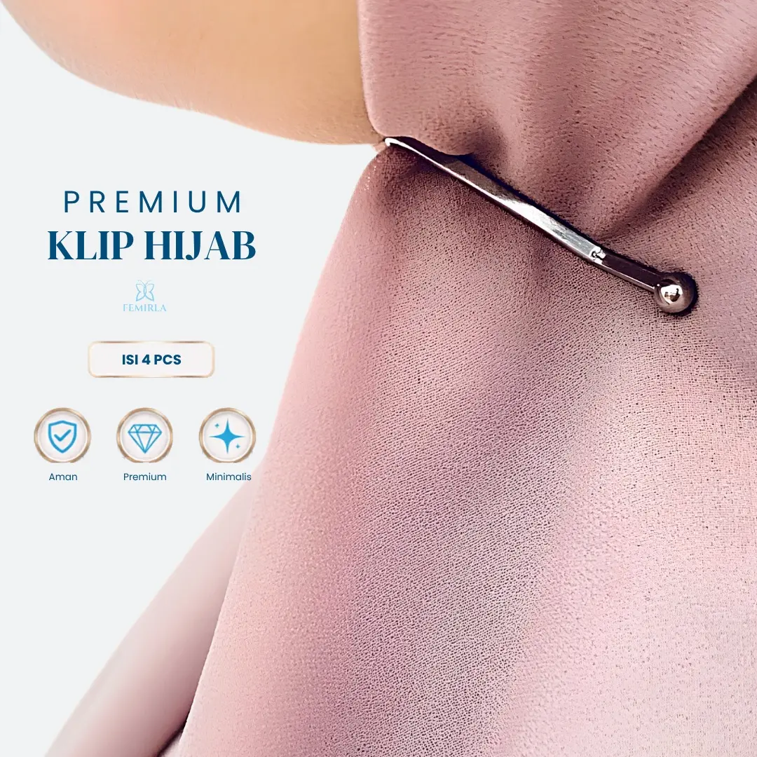 Femirla - Klip Hijab Stainless Premium 4 pcs – Jepit Hijab Anti Slip & Anti Karat + Box Eksklusif
