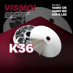 ET-01-K36 - PULLEY SET K36/K35 CUSTOM VARIO 125/150 HONDA Motor CVT MODIF BUBUT DERAJAT BUBUT SIRIP KEROK JALUR INTERLOCK rumah roller 14