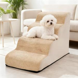 猫 犬用 ペット階段 2〜5段 滑り止め 耐久性ファブリック 取り外し可能 洗える 高齢ペット ソファーベッドラダー