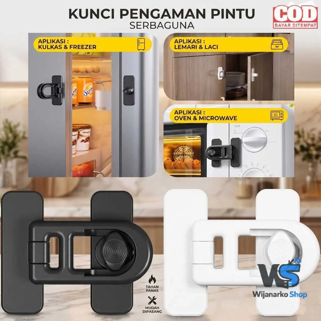 TaffGUARD Kunci Pengaman Pintu Kulkas Oven Microwave Child Safety Lock - V80