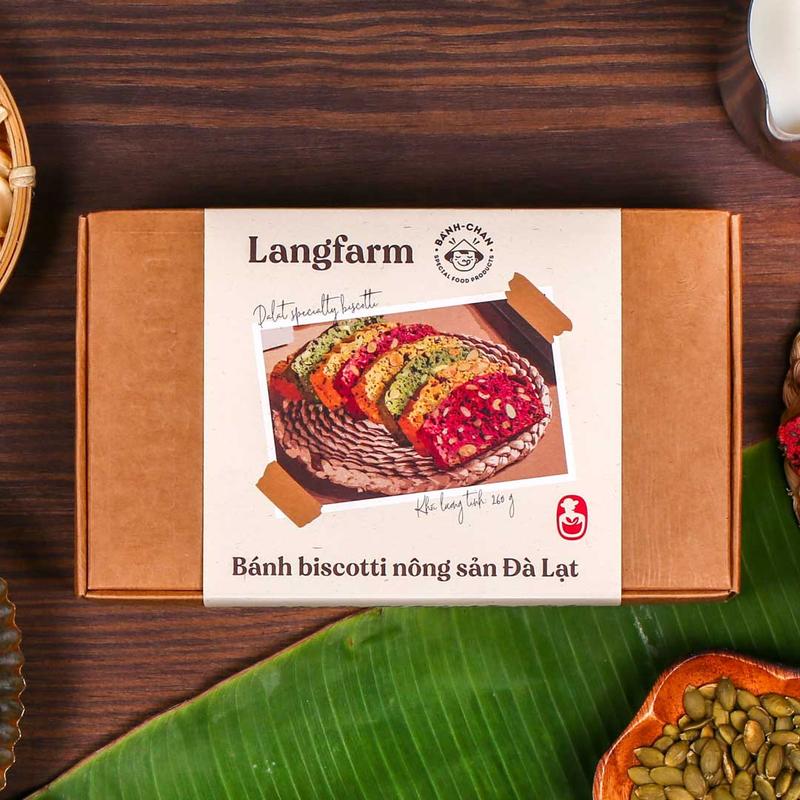  Bánh biscotti nông sản Đà Lạt L’angfarm 260g hộp mẫu raisu 