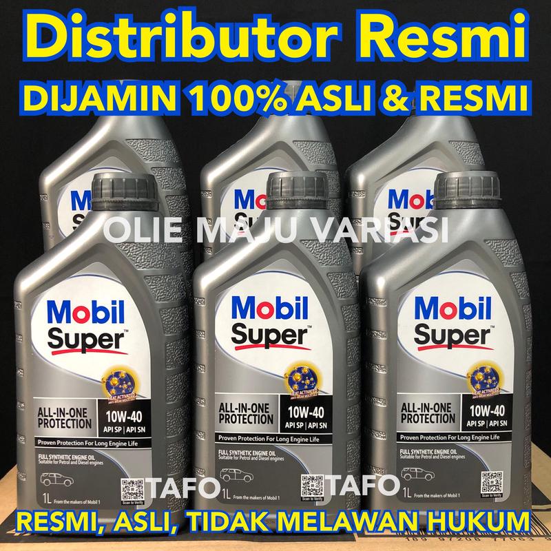 MOBIL SUPER ALL IN ONE PROTECTION 10W-40 LITER OLI MOBIL SUPER 10W40  FULL SINTETIK TANPA BUBBLE 1L