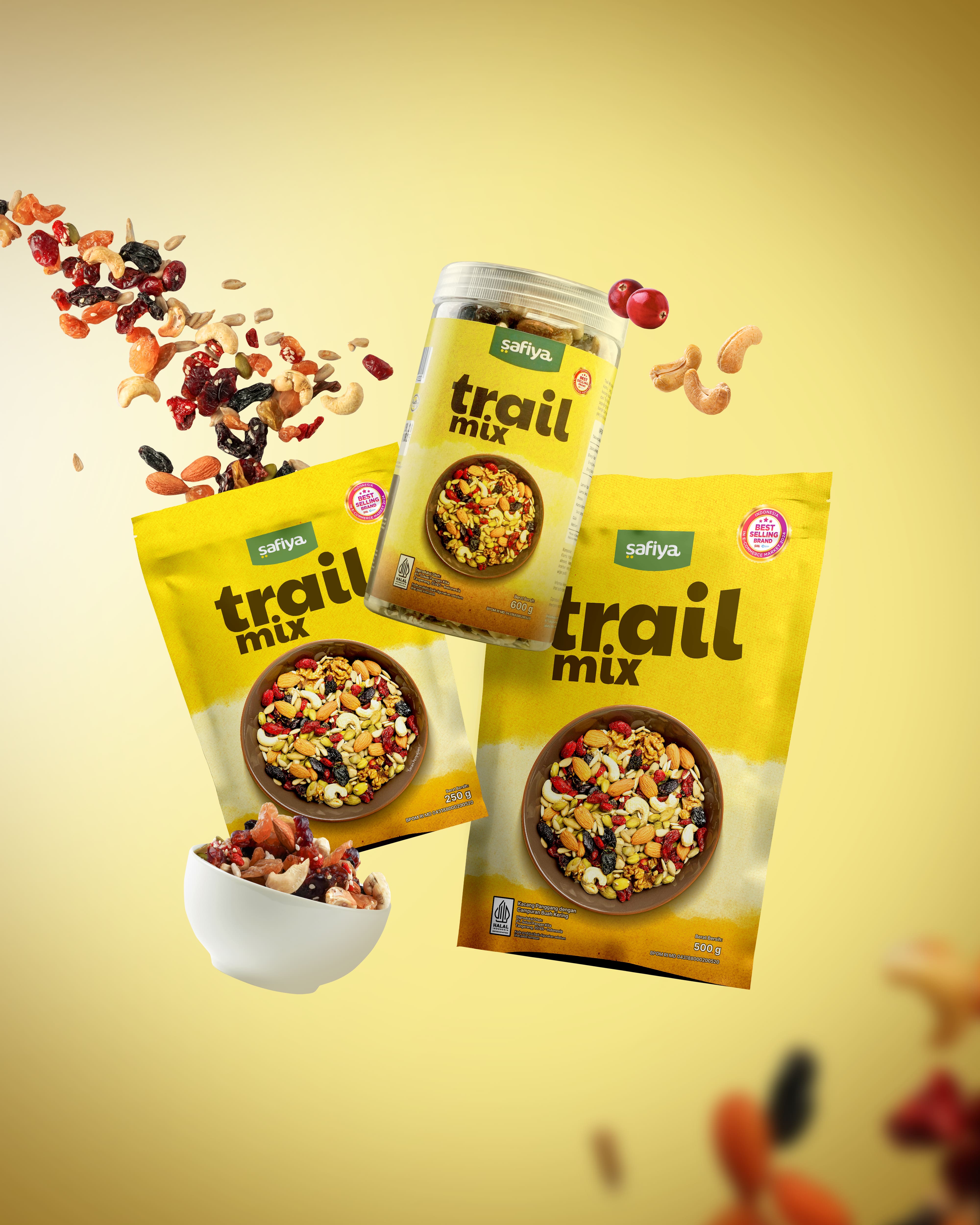 Safiya Trail Mix Original 500 Gram Dried Fruit Seed Nut Roasted Snack Sehat Food Cemilan