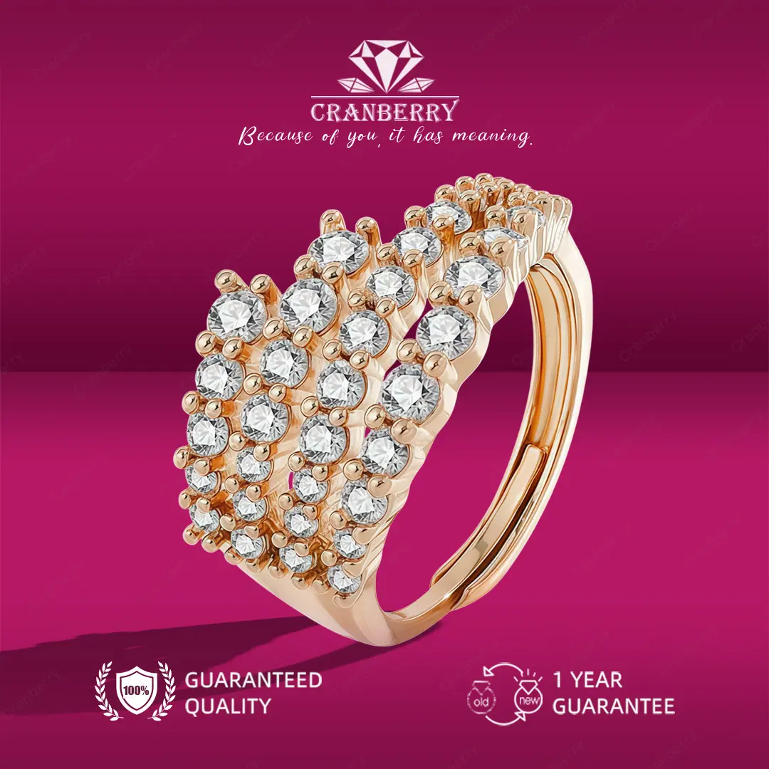 OS1-R266 Cincin Wanita Cranberry Premium Anti Luntur Berubah Warna Garansi 1 Tahun Fahshion Accessories Size Adjustable Kualitas Grade VVS1 Aksesoris Cincin Nikah Elegan COD