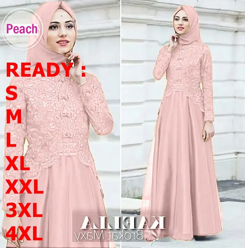 Terbaru 2024 Baju Gamis Brokat Kaella Maxy Dress Wanita S M L XL XXL 3XL 4XL Dress Kondangan Lebaran Terlaris Fashion Muslim Kekinian Murah Bisa COD 4