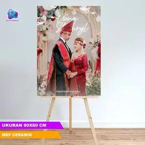 Cetak Foto dengan Bingkai MDF Dinding Ukuran 24r 90x60 cm Tidak Pudar & Tidak luntur Gantungan kayu/ Hiasan Dinding / Foto keluarga Foto Wedding / Foto Wisuda Sekolah / Dekorasi  Pernikahan