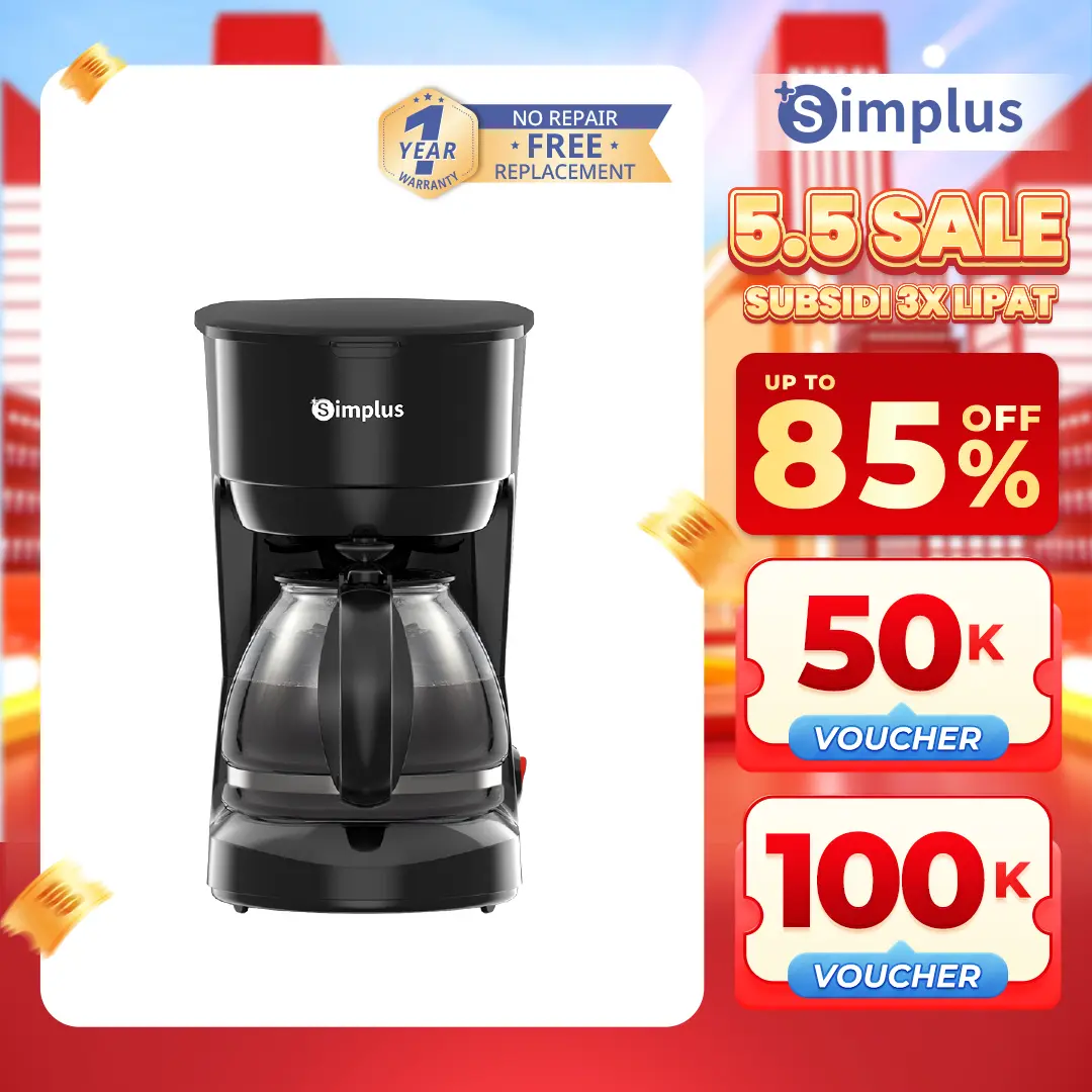 【GUNCANG 5.5 SUBSIDI 3X LIPAT】SIMPLUS Mesin Kopi Drip Otomatis 750ml /Americano/Vietnam Drip/ Coffee Maker Serbaguna KFJH011