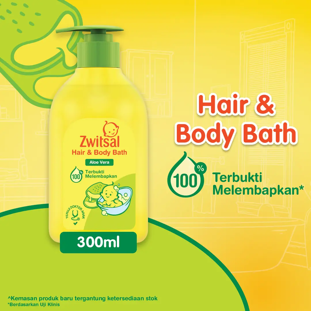 Zwitsal Baby Bath Hair & Body Aloe Vera 300ml
