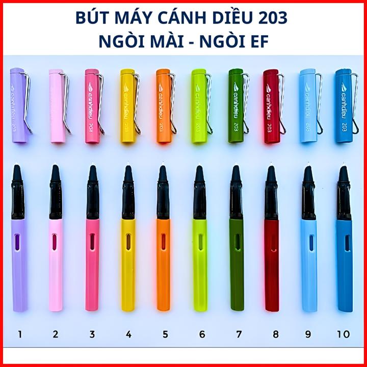  Bút Máy Cánh Diều 203 Ngòi Kim Tinh Êm Trơn Ngòi EF Kèm Pit Tông   Bút Máy CD203 - Bút Mực Dành Cho Học Sinh Tiểu Học Luyện Viết Chữ Đẹp Dùng Mực Ống Và Mực Bơm 