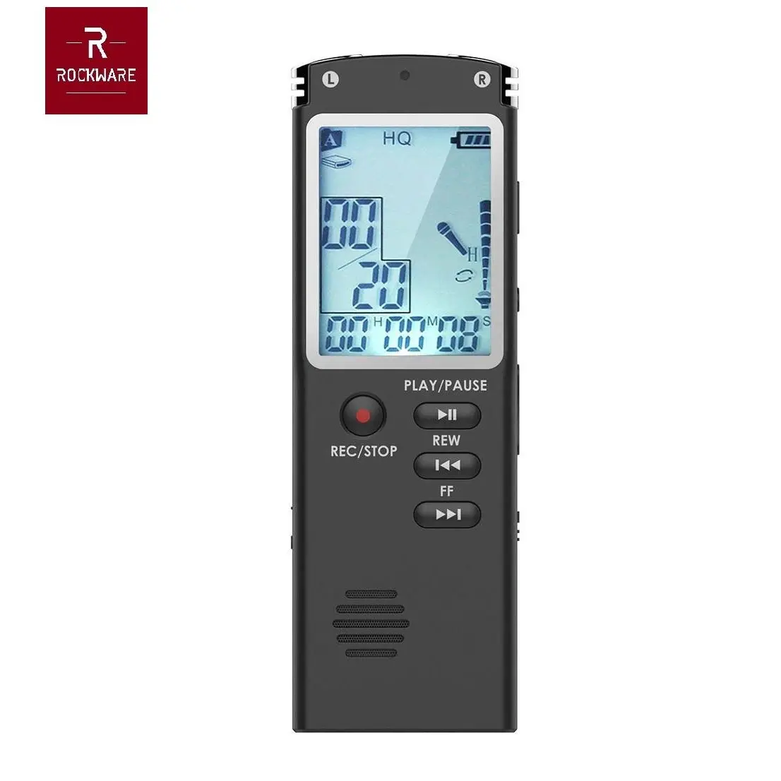 ROCKWARE RW-AVR02- Professional Audio Voice Recorder 8GB - Dictaphone