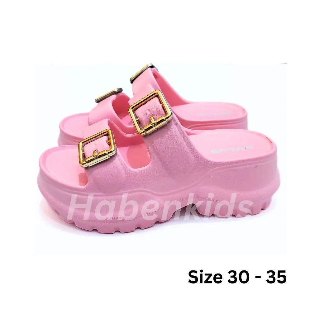 Sandal Anak Perempuan Slop Dual Band Hak Tebal 30 - 35 Dulux Cewek