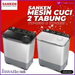 MESIN CUCI SANKEN 2 Tabung X TOR LOW WATT KAPASITAS 7 - 8 KG GARANSI 5 TH