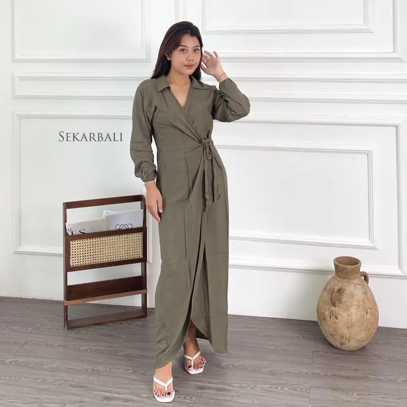 Aurel Longdres kimono By Sekar Bali casual fit panjang rayon tangan wanita Dress
