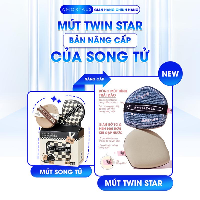 《Amortals Vietnam 》Combo 2 bông mút trang điểm AMORTALS hình giọt nước tán kem nền dùng khô và ướt tặng kèm hộp