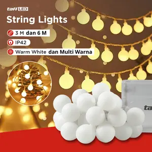TaffLED Lampu Hias Gantung String Lights Model Bohlam Mini Waterproof - Estetik dan Elegan