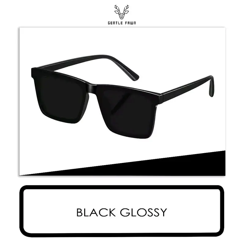 kacamata hitam glossy bentuk polaroid persegi panjang mewa pria wanita anti uv 3