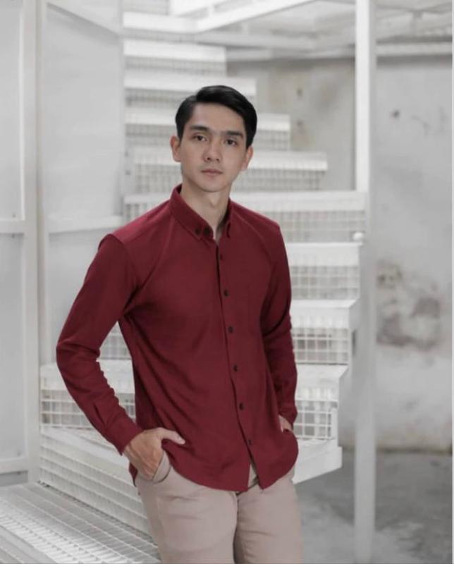 Kemeja Pria polos lengan panjang slimfit kain katun sigaret  Tebal berkualitas size M/L/XL/XXL/XXXL 3