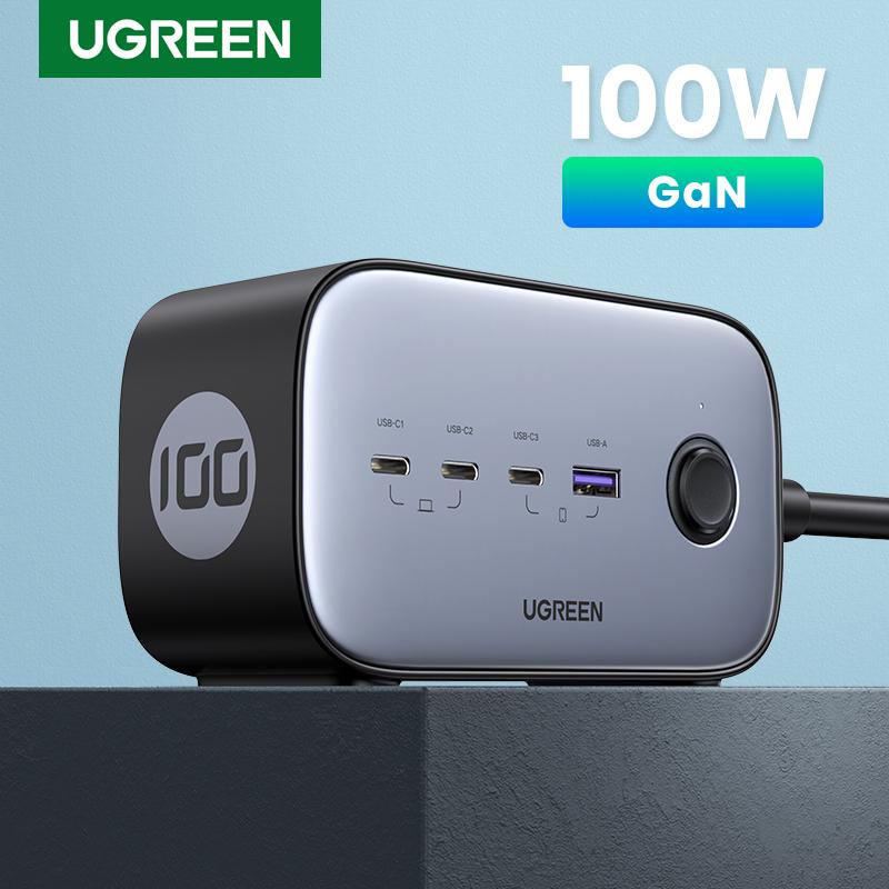 【rửa sạch kho Trạm Sạc USB C, UGREEN, 100W, Dải Nguồn DigiNest Pro GaN, Trạm Sạc Để Bàn Có USB C, 5 Cổng, Dây Nối Dài 6ft, Tương Thích Với iPhone 14, Galaxy S23, iPad Air, MacBook Pro