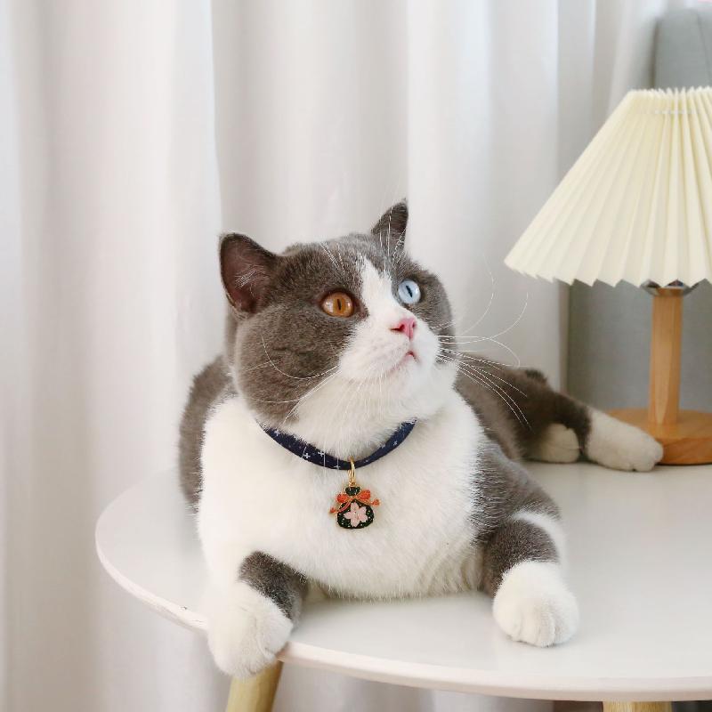Product Introduction of Pet cat New Year's collar adjustable buckle bells polka dot blessing bag pendant puppy rabbit necklace accessories 31