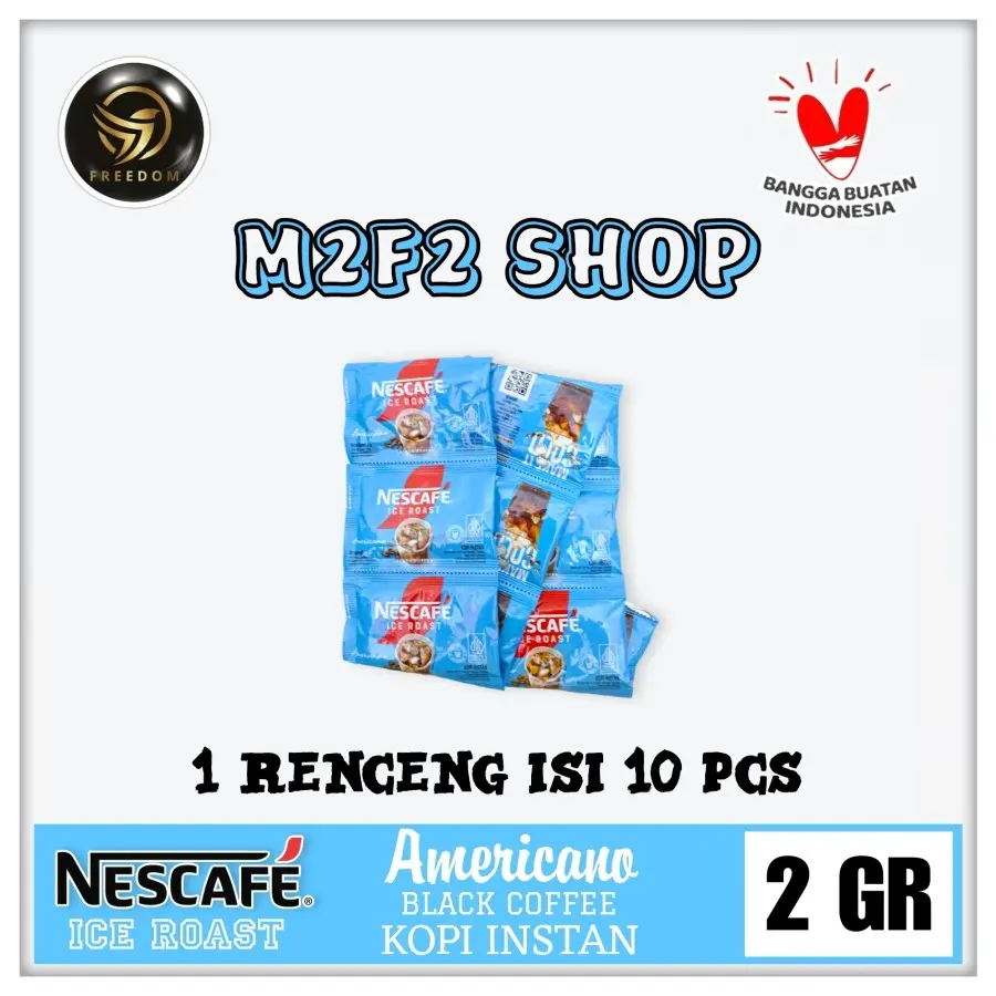 Nescafe Ice Roast Instant Americano | Kopi Murni Sachet - 2 gr (Kemasan 1 Renceng)