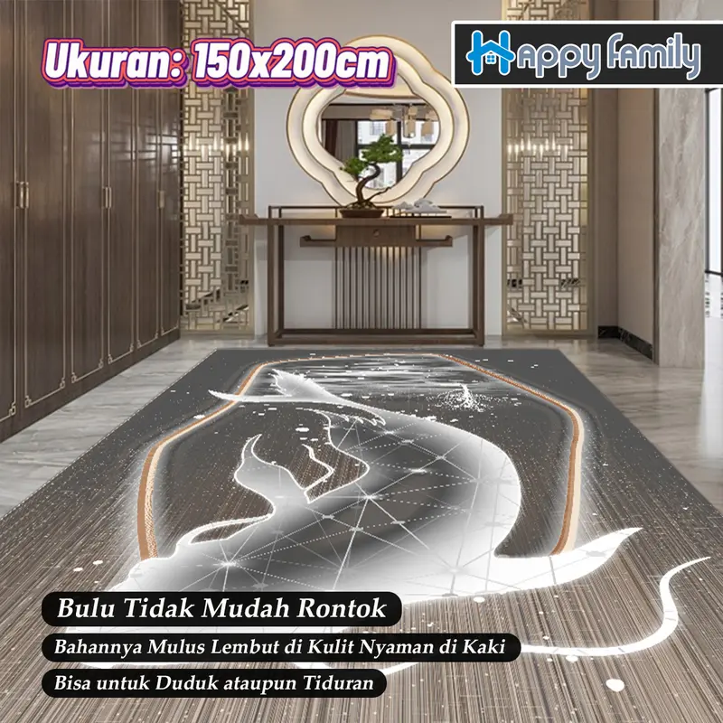 (HF) LOKAL x VIDIA UTAMI Karpet Permadani 150x200CM Polyester Elegan Anti Slip 6