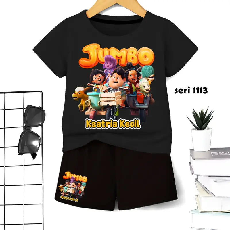 COD Setelan pendek Anak  laki dan perempuan Anime  Umur 1 Tahun Sampai 10 Tahun.Baju Kaos Lengan Pendek Anak Parsel 3