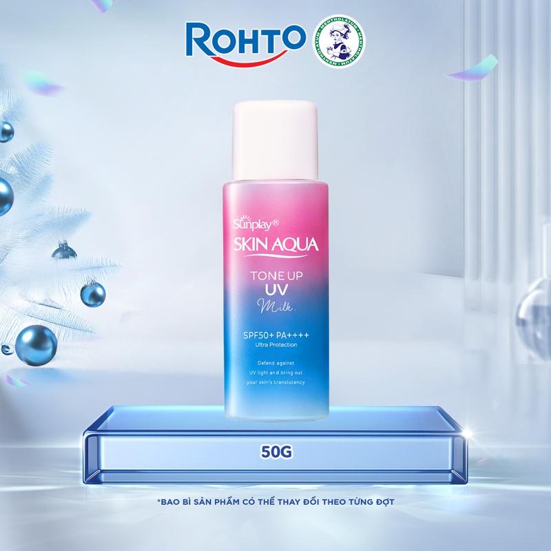  Sữa chống nắng nâng tông dành cho da dầu hỗn hợp Sunplay Skin Aqua Tone Up UV Milk Lavender SPF50+ PA++++ 50g 