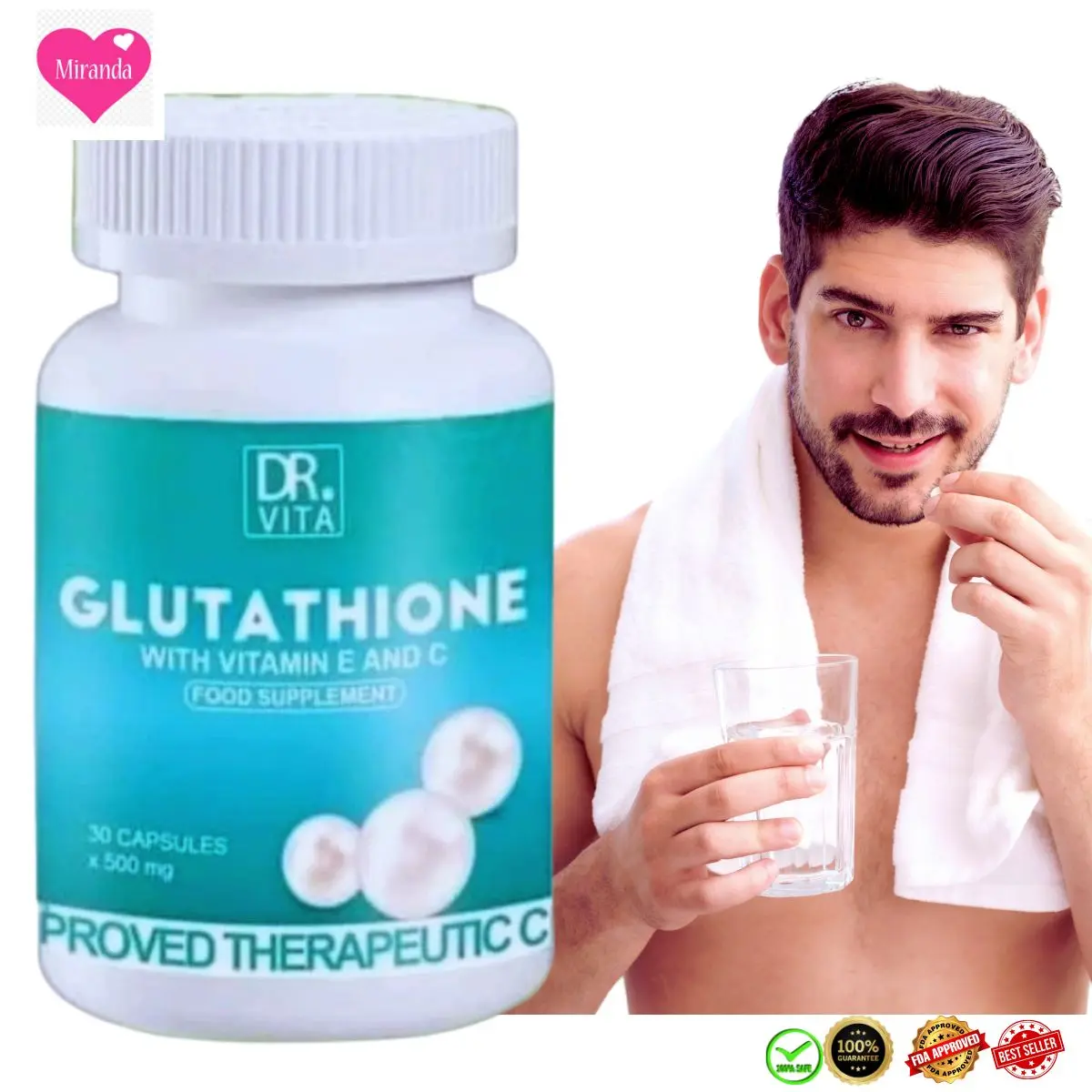 vita glutathione capsule fda approved Glutathione 400mg | 100 Capsules main image 1