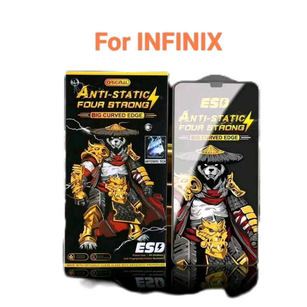 Pelindung Layar Kaca Tempered Anti Static Bening ESD Panda untuk Infinix Note 30 30pro 40 Smart 5 6 7 8 - Black Case privacy glass