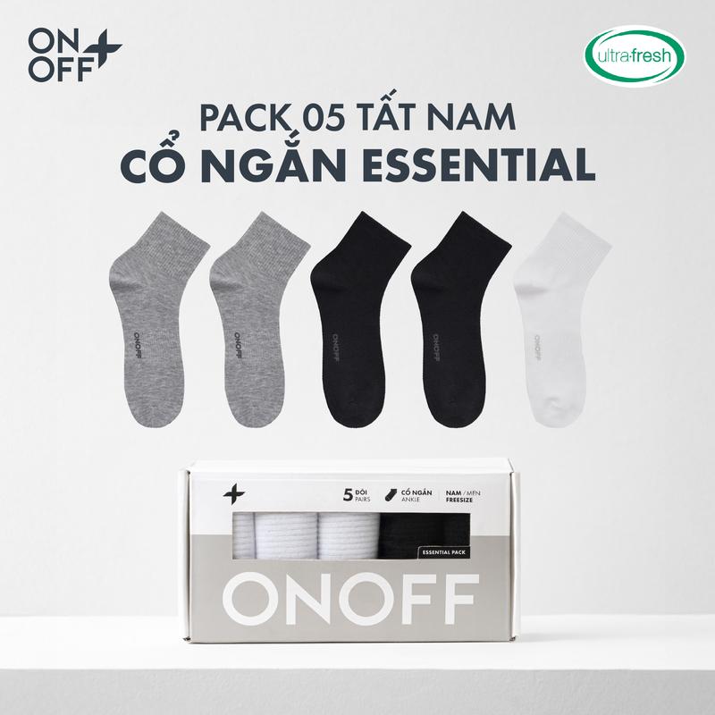 Hộp 5 đôi tất nam cổ ngắn trung cao chất liệu cotton thấm hút mồ hôi - ONOFF 18AE25A487 18AQ25A488 18AR25A489
