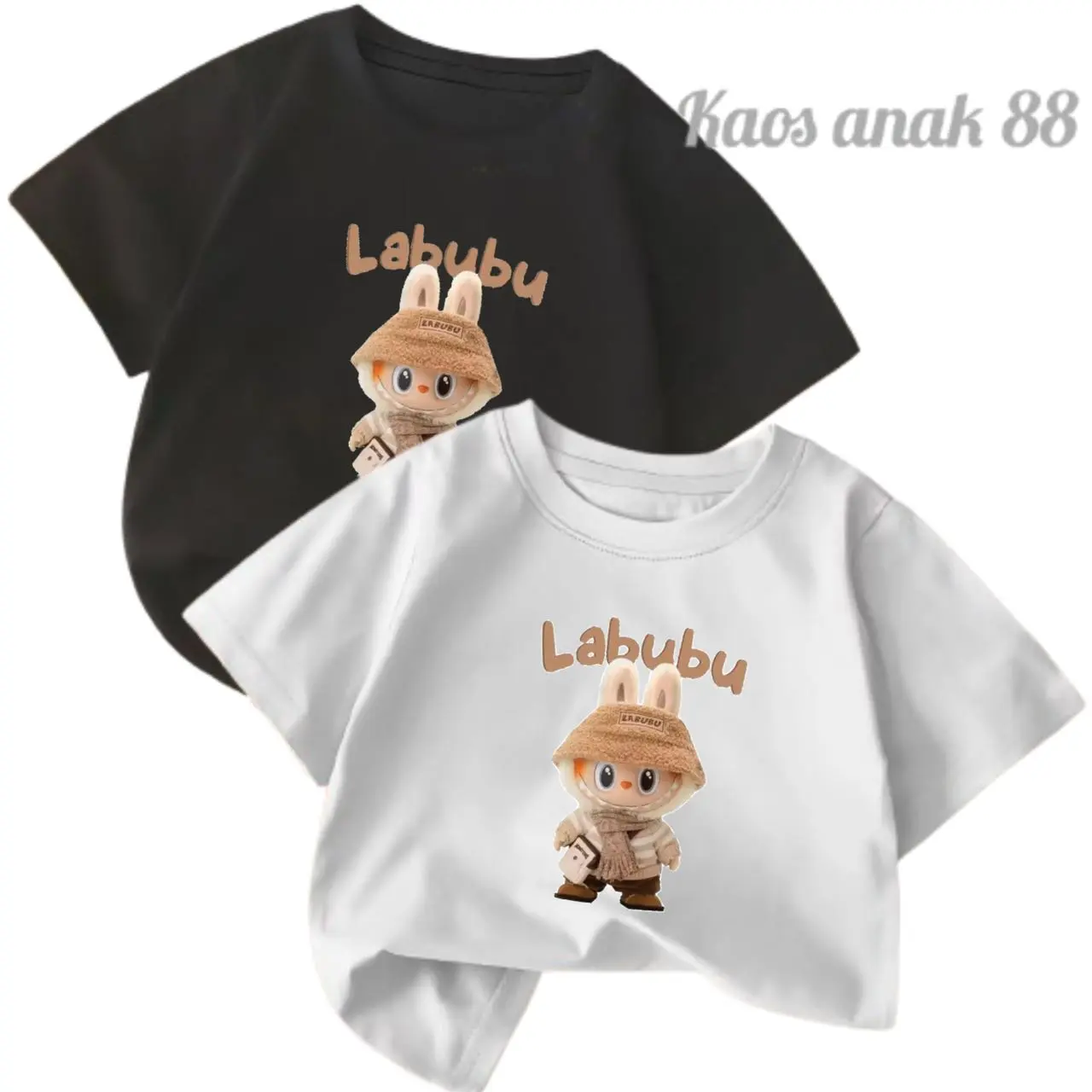 T-shirt Kaos Anak Lengan Pendek Labubu Cowok Cewek Uniseks 2-16 Tahun Terbaru Fashion Katun Laki-laki Perempuan Unisex Termurah Bayi Distro