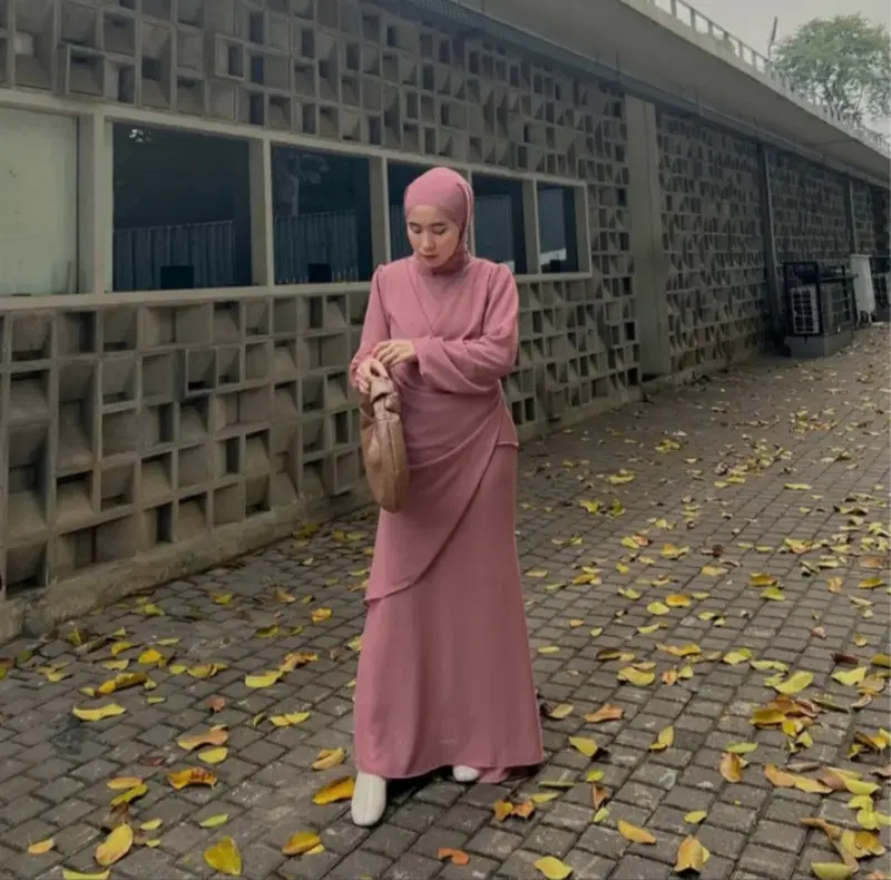 Dress Free Set Hijab Gamis Wanita Malaysia Press Body Simple Elegan Remaja Dewasa Jumbo Busui Frendly 6