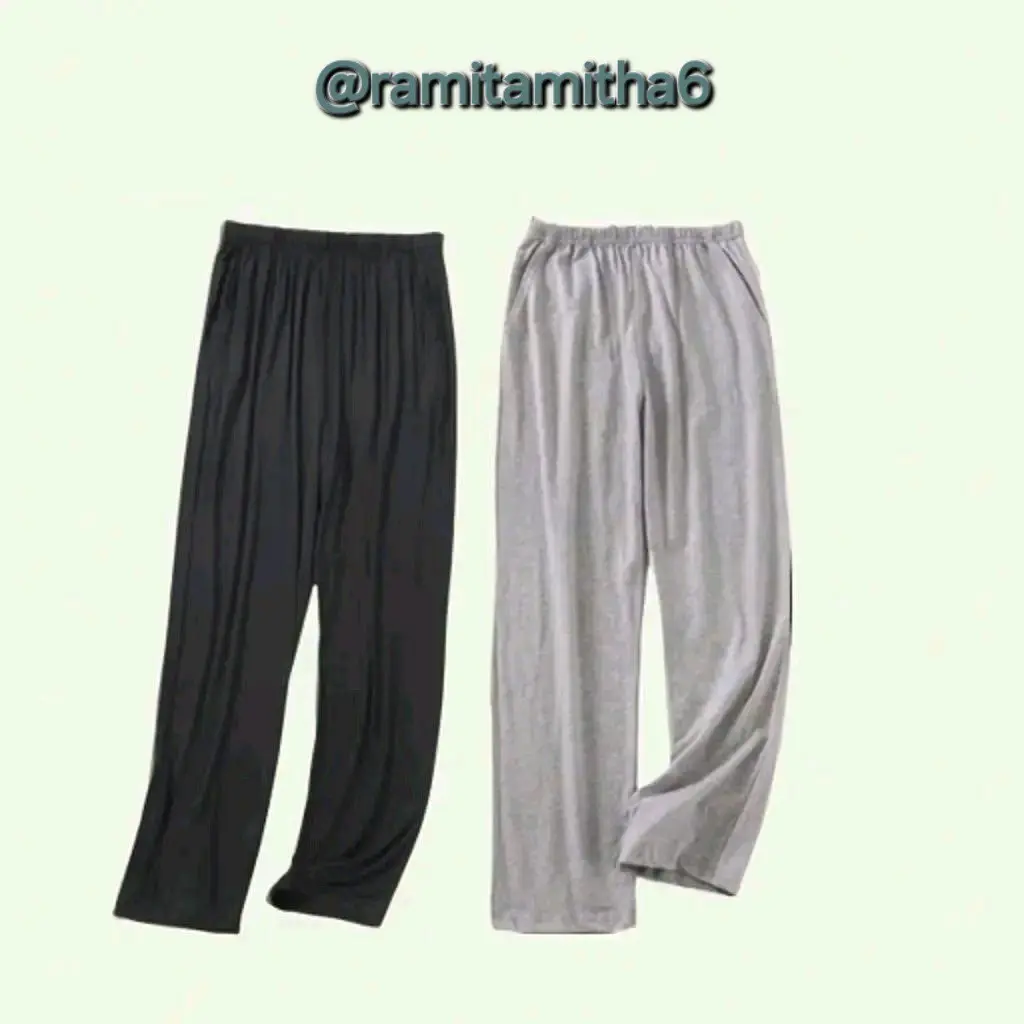 Celana celamis los & aladin polos terdapat Kantong Panjang Kulot Rayon PE Dalaman Lembut Nyaman Dewasa Standar wanita Baggy Basic Hitam