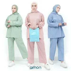Aimon Jas Hujan Hoodie Celana Wanita Cantik Waterpoof