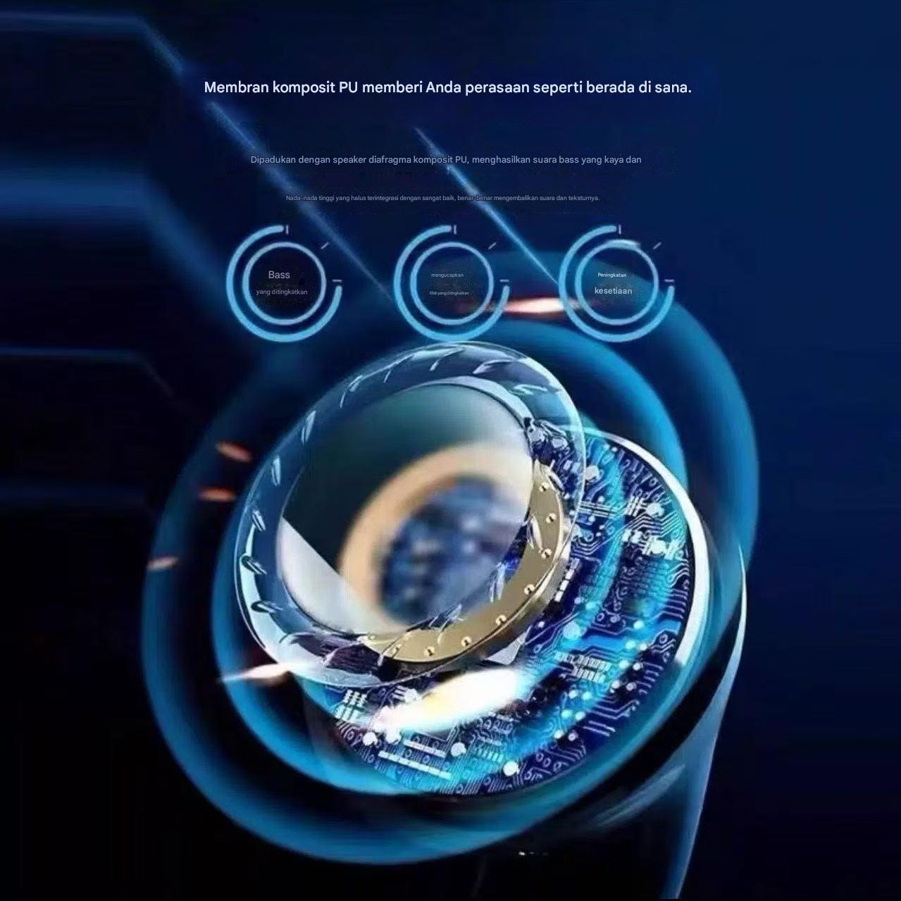 AI TWS Headphone Nirkabel Earphone Bluetooth-kompatibel 5.3 Headset Tahan Air dengan Mikrofon untuk Xiaomi iPhone Earbud