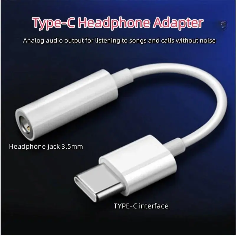 Bộ chuyển đổi giắc cắm tai nghe loại C sang 3,5 mm, chuyển đổi tai nghe điện thoại di động loại C sang 3,5, thích hợp cho cáp bộ chuyển đổi âm thanh Android 1