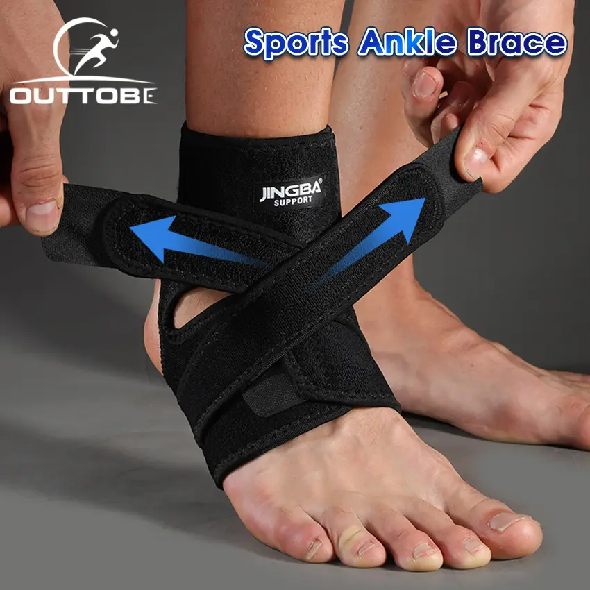 Outtobe 1PCS Ankle Brace Support Sports Ankle Protector Compression Ankle Support Adjustable Ankle Guard Ankle Pain Supports Elastic Guard Injury Recovery for Sports Running Basketball