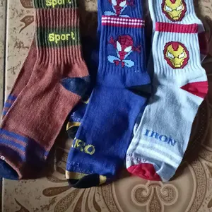 3 pasang DISKON kaos kaki anak sekolah TK, SD karakter superhero 4-9 tahun Fashion