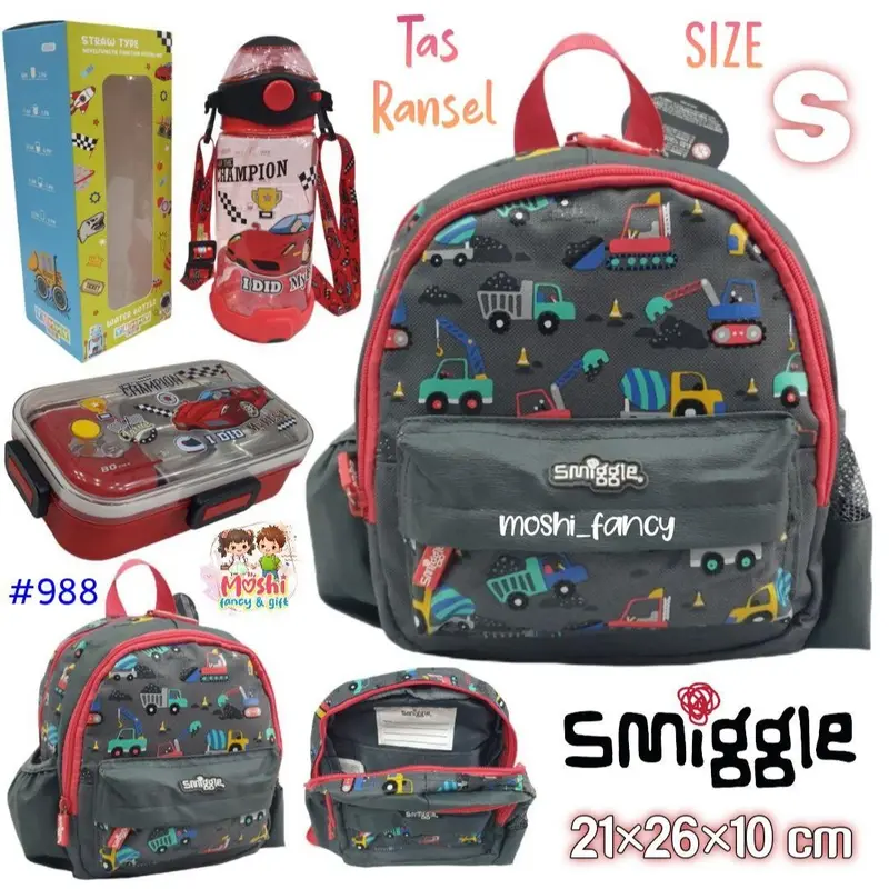 Tas Smiggle Ransel Car Mobil Anak PAUD / Tas Sekolah Smiggle Anak Laki-Laki / Teeny Tiny Backpack School Boy/ Smiggle Junior Backpack 0