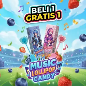[HALAL] Music Lollipop Candy – Permen Gitar Unik Rasa Blueberry & Strawberry Halal Cocok untuk Party & Goodie Bag