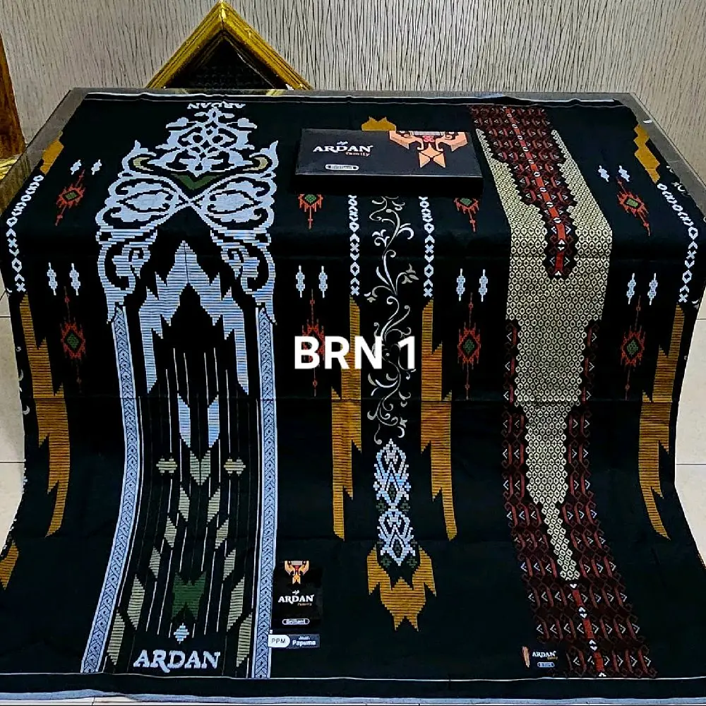 sarung ardan family terbaru rayon print bukan songket warna & husus hitam keren