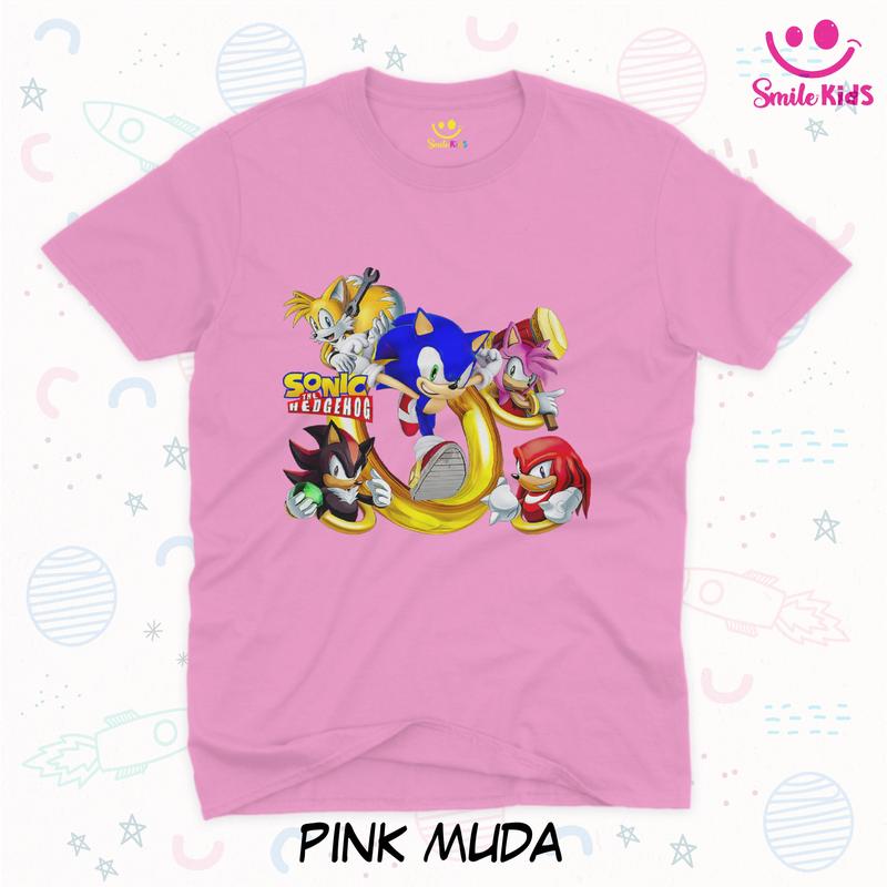KAOS BAJU ANAK MOTIF SONIC THE HEDGEHOG AND FRIENDS Fashion Usia 1-10 Tahun Combed Cotton Perempuan 7