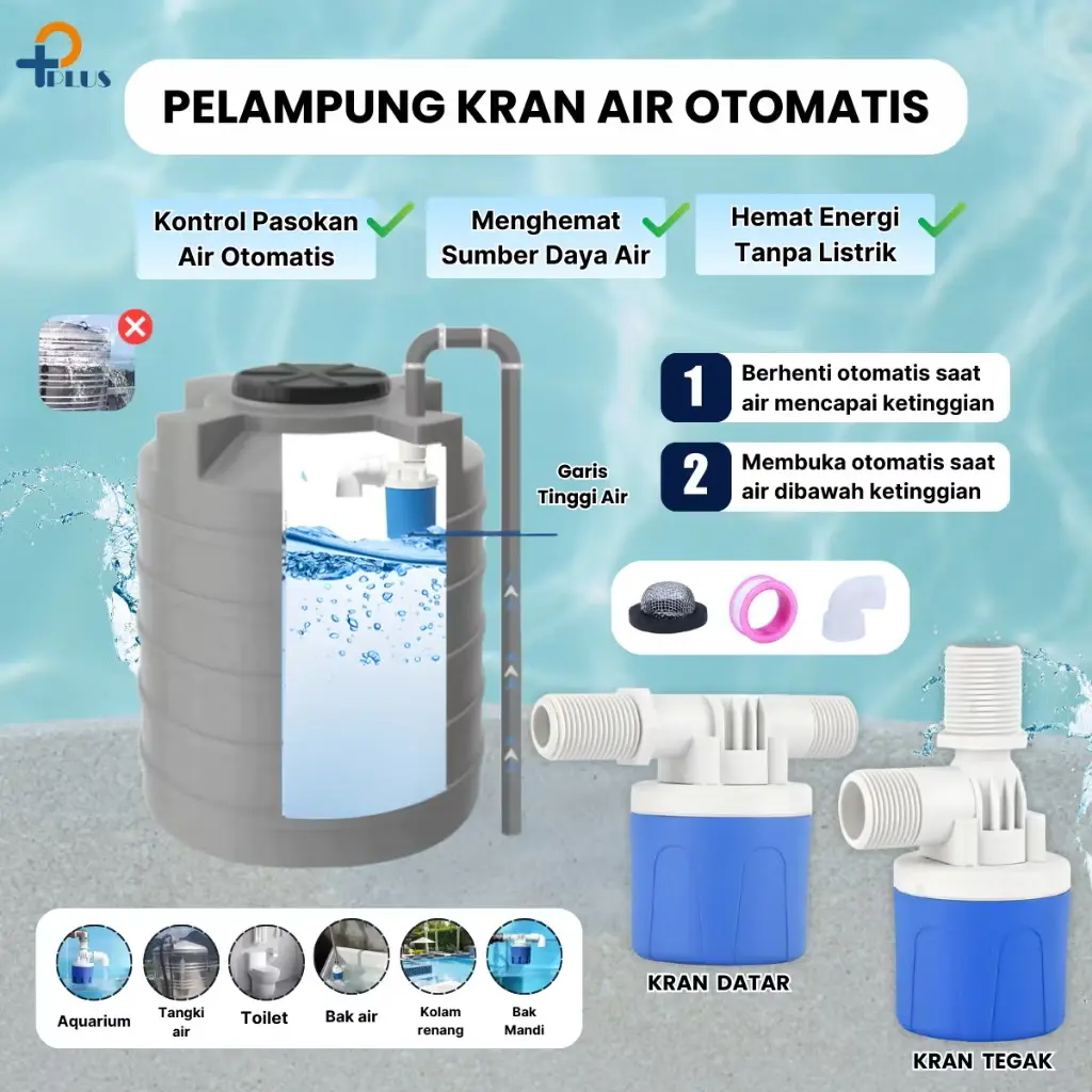 A06 Kran Otomatis Air Pelampung Toren Kontrol Bak Mandi 1/2 inch 3/4 inch Sensor Keran Tandon Kran Water Control Bak Kontrol Air Otomatis