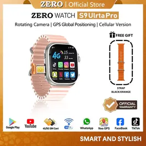 【COD】Zero 4G Smartwatch S9 Ultra SIM card wifi 4+64GB Jam Bluetooth GPS full touch screen phone call IP68 waterproof Monitor Layar  Kalkulator